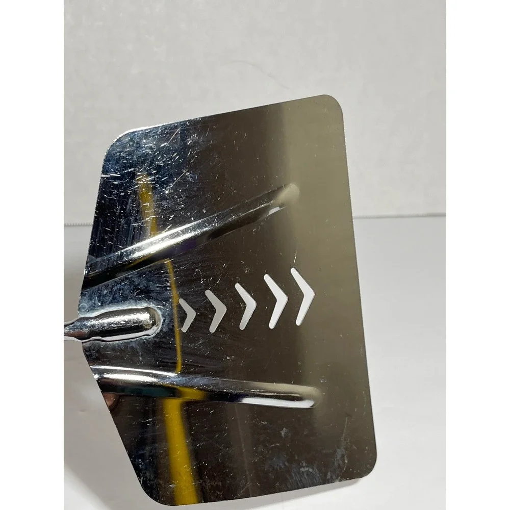 Vintage Androck USA Wide Slotted Spatula Stainless Steel Black Handle Chevron